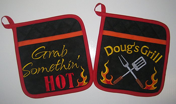Set of 2 Personalized Grilling Pocketed Potholders