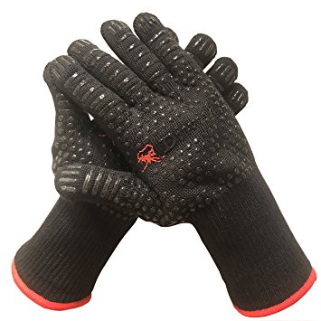Winning Star Oven Glove Heat Resistant BBQ Gloves with Fingers for Cooking Grilling or Baking EN407...