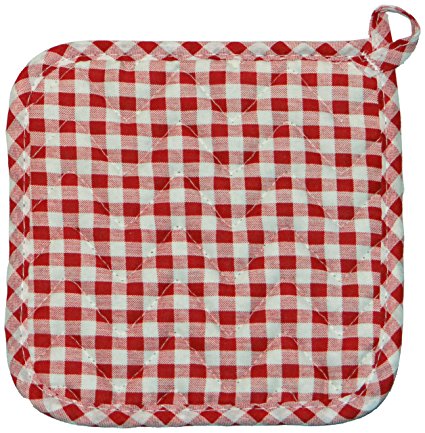 Phoenix 7-Inch Gingham Potholder, Red, Package of 4