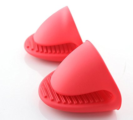 HI-BOOM Set of 2 Kitchen Heat Resitant Solution Silicone Pot Holder Oven Mini Mitt Cooking Pinch Grips