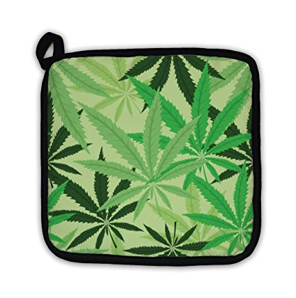 Gear New Pot Holder, Green Hemp Floral Cannabis Leaf Marijuana Leaves, GN12470