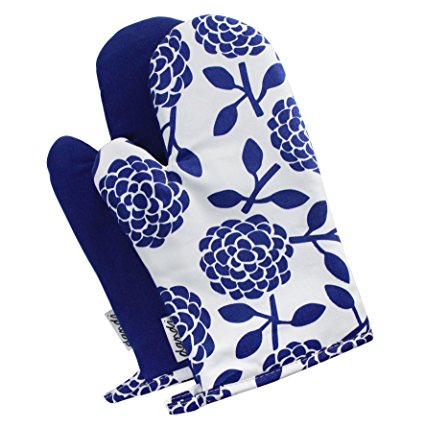 Dandi Set of 2 Oven Mitts, Hydrangea Navy