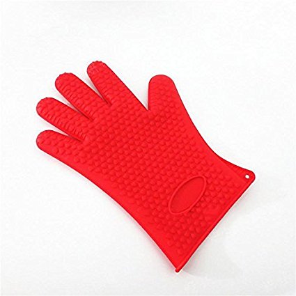 Ultra Thick Skidproof Silicone Heat Resistant Oven Grill Gloves Mitts for BBQ, Baking, Microwave, Potholders, Oven, Grilling