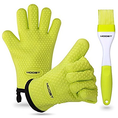 Silicone Gloves - Heat Resistant Pot Holders & Oven Gloves(Pair) - Withstand Heat Up To 428°F / 220°C - Internal Protective Cotton Layer - Cooking, Grilling, Baking, Working, Barbecue Mitts