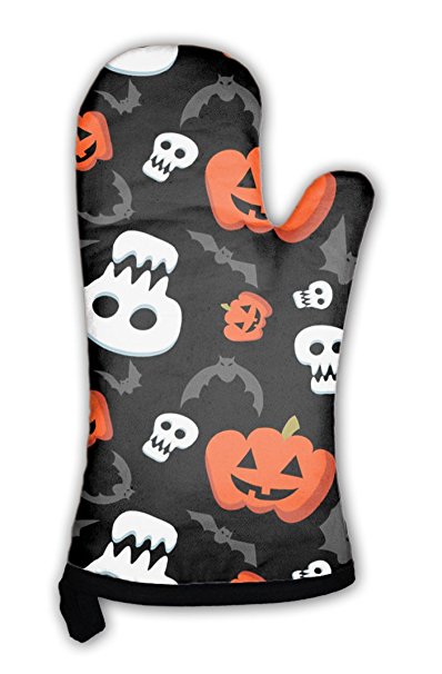 Gear New Oven Mitt, Funny Halloween Pattern With Skulls Bats And Pumpkins, GN27465