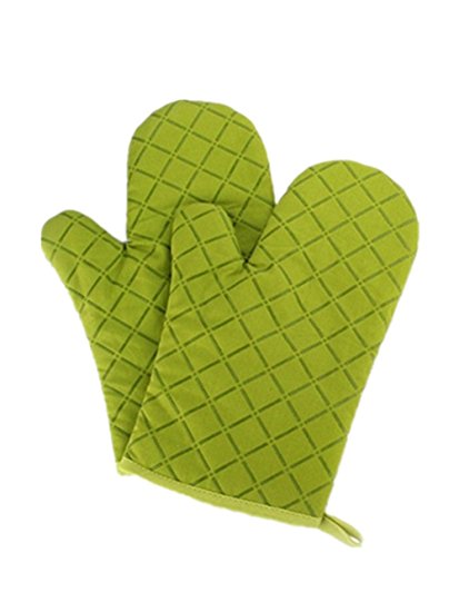 MiroDenKone Baking High Temperature Oven Gloves Microwave Oven Gloves Insulation Thickening Lengthened Oven Mitts (green)