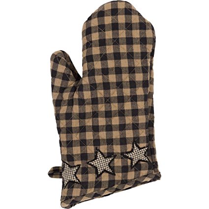 VHC Brands Classic Country Primitive Tabletop & Kitchen - Farmhouse Star Black Oven Mitt