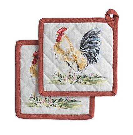 Maison d' Hermine Campagne 100% Cotton Set of 2 Pot Holders 8 Inch by 8 Inch