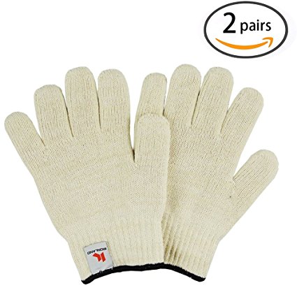 Heat Resistant Oven Mitts, Ironland Oven Gloves Hot Surface Handler, White (white-2pairs)