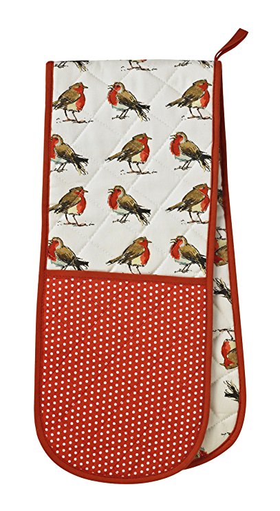 Ulster Weavers Madeleine Floyd Christmas Robins Double Oven Glove