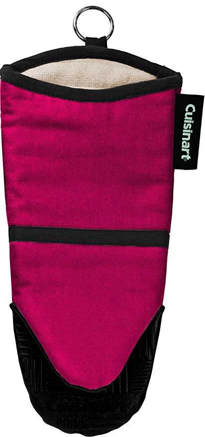Cuisinart Cotton Puppet Oven Mitt with Silicone Grip, Red