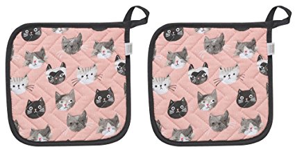 Now Designs Basic Potholder, Set of Two, Cats Meow