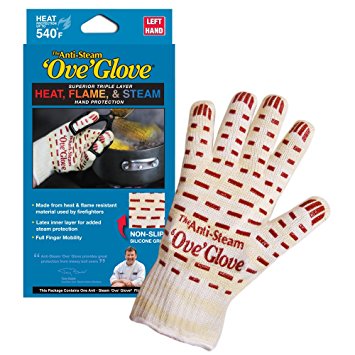 Ove Glove The Anti Steam Ove Glove Left Hand, Yellow w/ White