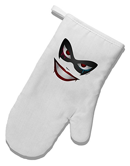 TooLoud Lil Monster Mask White Printed Fabric Oven Mitt