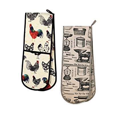 Ulster Weavers Double Oven Mitt Glove Set of 2, Arm Length for Holding Baking Pans and Pots