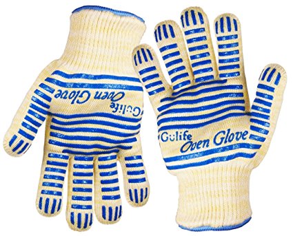 Revolutionary EN407 Standard Gulife oven glove withstands heat up to 662F over 15S - EN407 Standard level3 - Gift box packaging(2 gloves included)